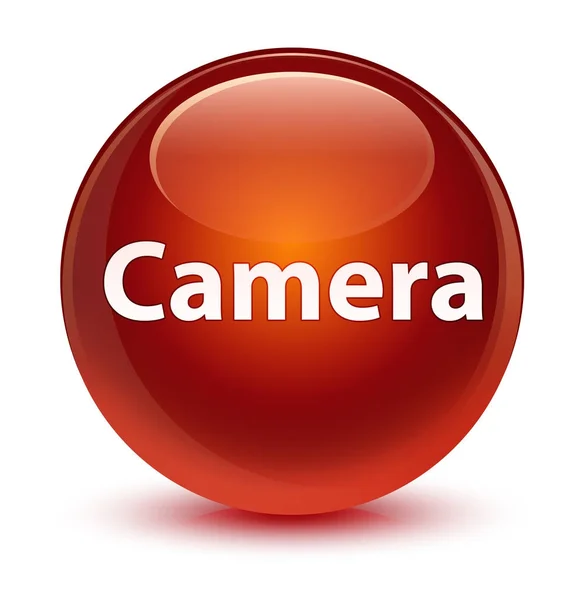 Kamera lasimainen ruskea pyöreä painike — kuvapankkivalokuva