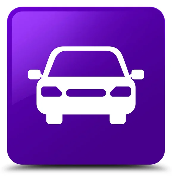 汽车图标紫色方形按钮 — 图库照片