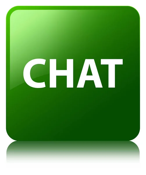 Chat botão quadrado verde — Fotografia de Stock