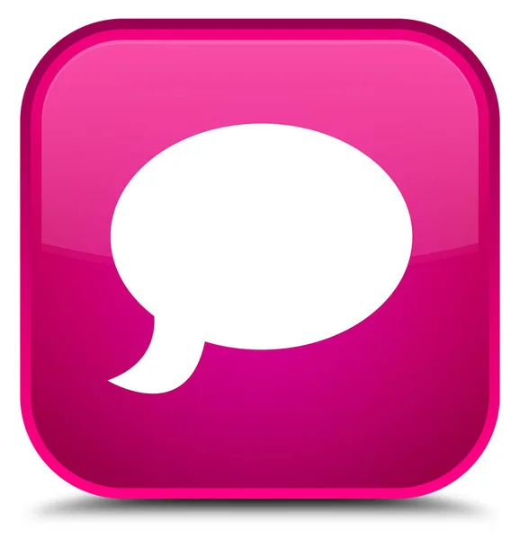Ikona speciální růžové čtvercové tlačítko chat — Stock fotografie