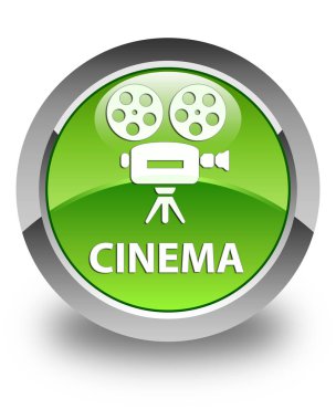 Sinema (video kamera simgesi) parlak yeşil yuvarlak düğmesi