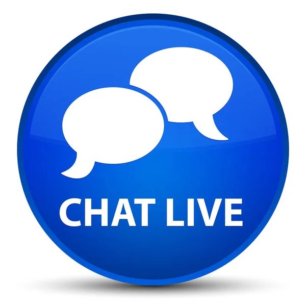 Chat live speciale blauwe ronde knop — Stockfoto