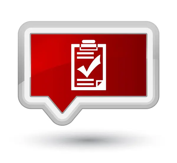 Checklista-ikonen prime röd banderoll-knappen — Stockfoto