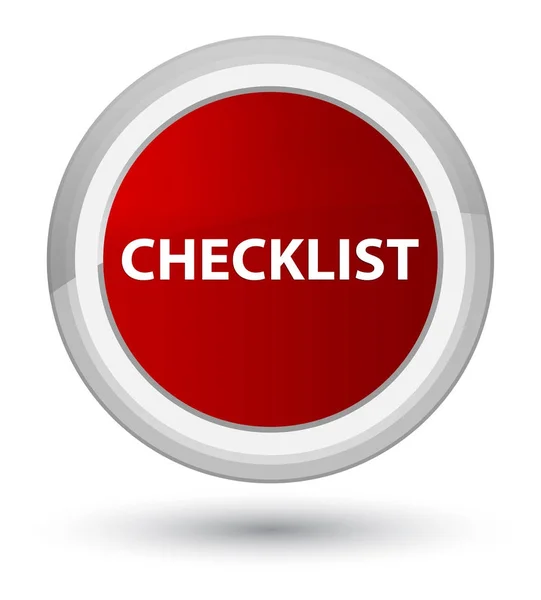 Красная кнопка "Checklist" — стоковое фото