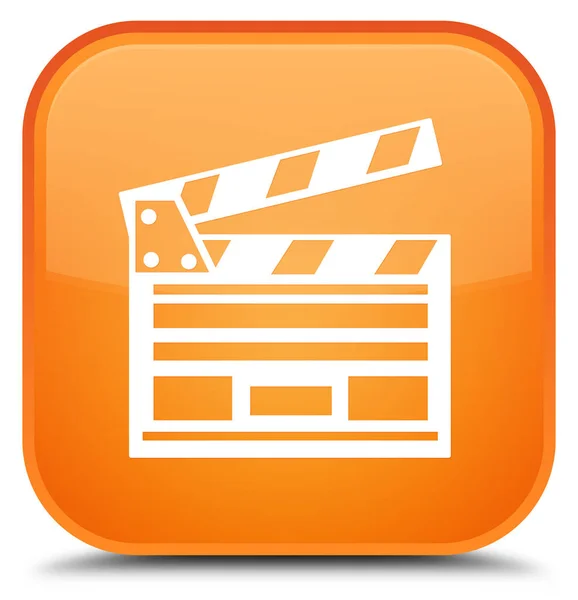 Kino Clip Symbol spezielle orange quadratische Taste — Stockfoto