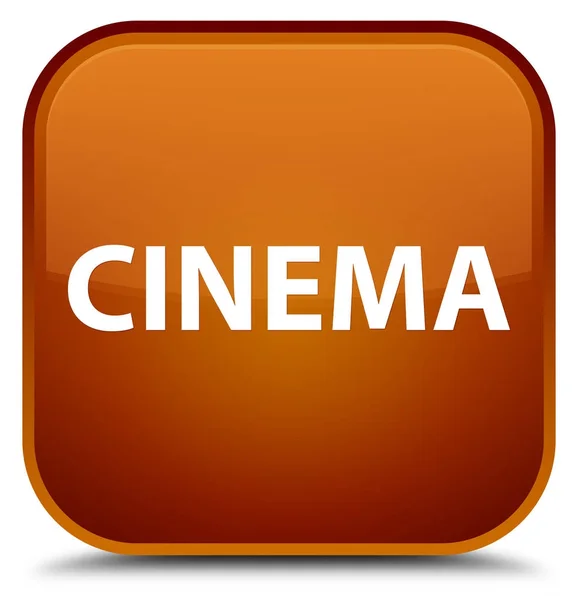 Cinema special brown square button — Stock Photo, Image