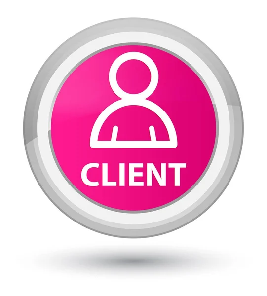 Client (icono de miembro) botón redondo rosa primo — Foto de Stock