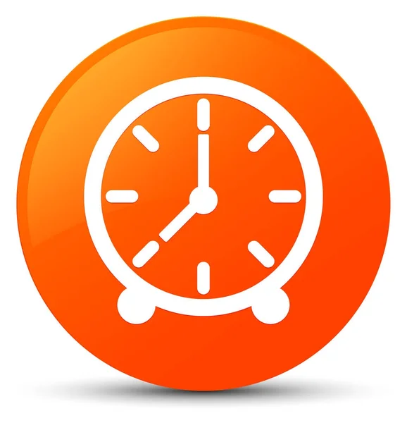 Піктограма годинника помаранчева кругла кнопка — стокове фото