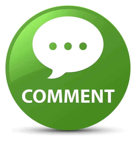 Comment (conversation icon) soft green round button — Stock Photo, Image