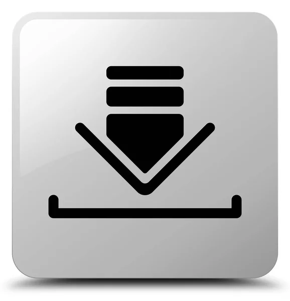 Download icon white square button — Stock Photo, Image