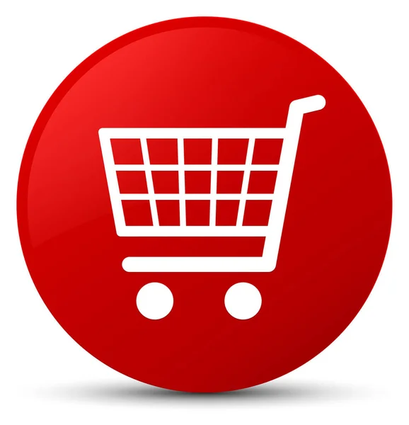 Icono de comercio electrónico rojo botón redondo —  Fotos de Stock