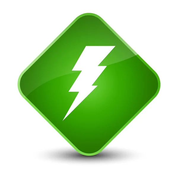 Elektrizitätssymbol eleganter grüner Diamant-Knopf — Stockfoto