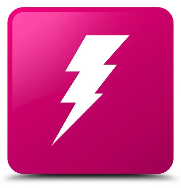 Elektřina růžové čtvercové tlačítko — Stock fotografie