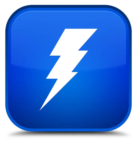 電気アイコン特別な青い正方形ボタン — ストック写真