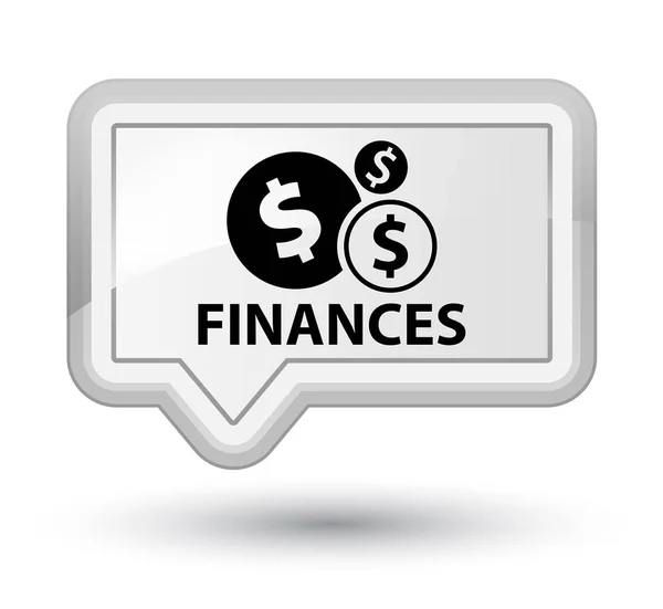 Finanças (sinal de dólar) botão de banner branco principal — Fotografia de Stock
