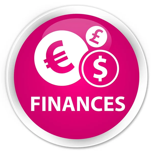 财务 (欧元符号) 溢价粉红色圆形按钮 — 图库照片