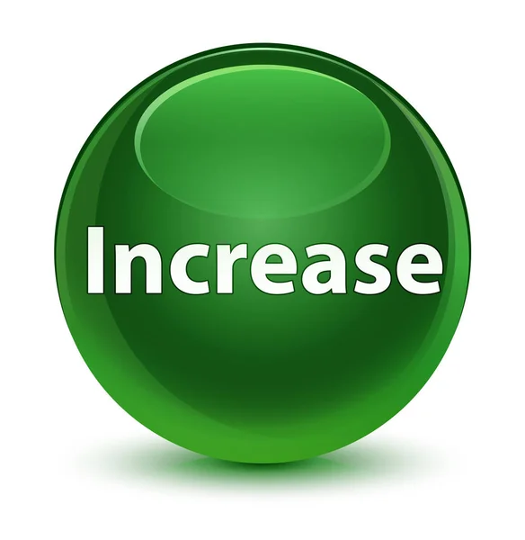 Increase glassy soft green round button — Stock Photo, Image