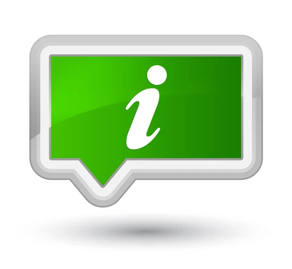 Info icon prime green banner button — Stock Photo, Image