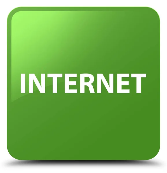 Internet botão quadrado verde macio — Fotografia de Stock