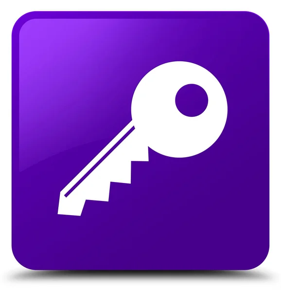 Kulcs ikon lila négyzet gomb — Stock Fotó