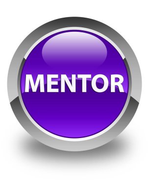 Akıl hocası parlak mor yuvarlak düğme