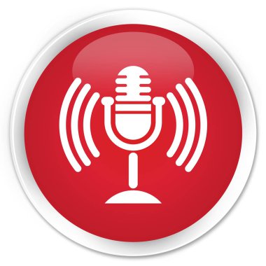 Mikrofon simgesi sigorta primi kırmızı yuvarlak düğmesi