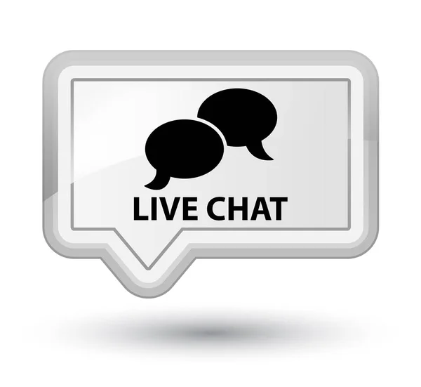 Livechat prime witte spandoek knop — Stockfoto