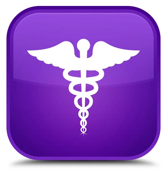 医療のアイコン特別な紫色の正方形ボタン — ストック写真