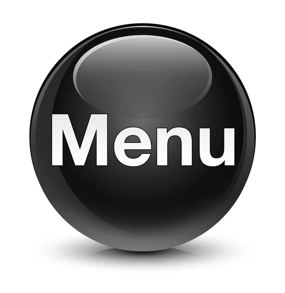 Menu glassy black round button — Stock Photo, Image