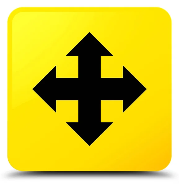 移動アイコン黄色四角ボタン — ストック写真