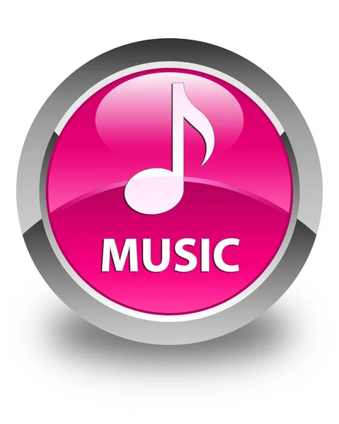 Music glossy pink round button — Stock Photo, Image