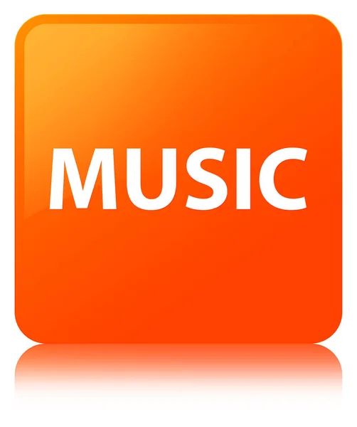 Pulsante quadrato arancione musica — Foto Stock