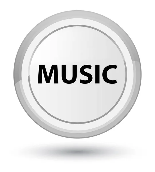 Música botón redondo blanco primo —  Fotos de Stock
