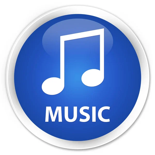 Música (icono de la melodía) botón redondo azul premium — Foto de Stock