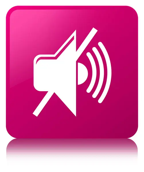 音量をミュート アイコン ピンク四角ボタン — ストック写真
