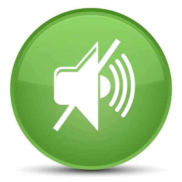 Mute volume icon special soft green round button — Stock Photo, Image