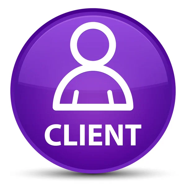 Klient (ikona składnika) specjalne fioletowy okrągły przycisk — Zdjęcie stockowe