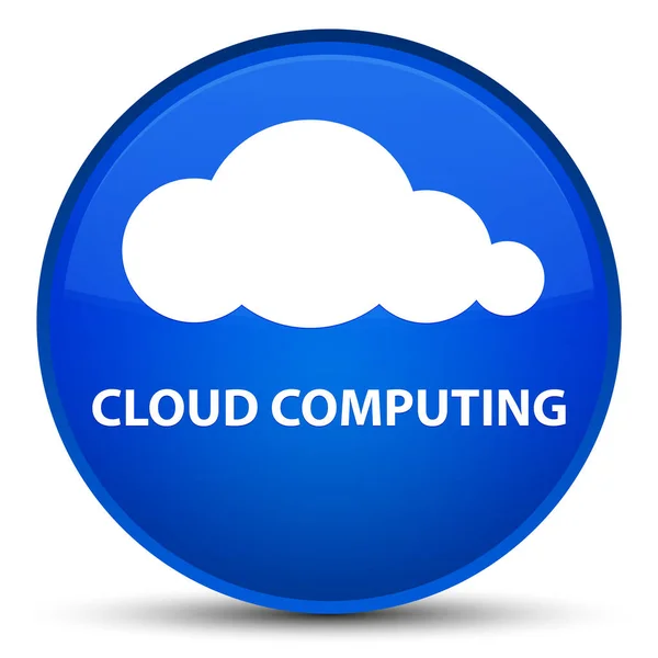 Cloud computing speciale pulsante rotondo blu — Foto Stock