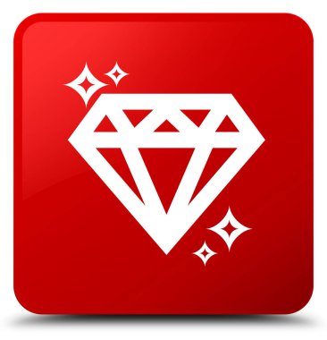 Elmas simgesi kırmızı kare düğmesini