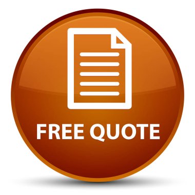 Ücretsiz fiyat teklifi (sayfa simgesi) özel kahverengi yuvarlak düğmesi