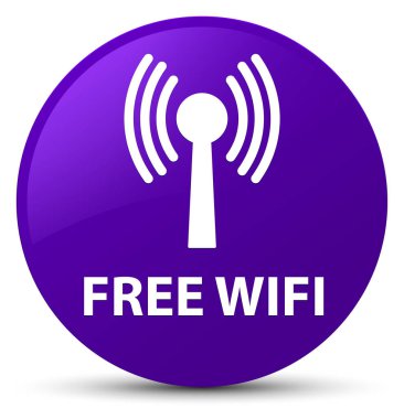 Ücretsiz wifi (wlan ağ) mor yuvarlak düğmesi