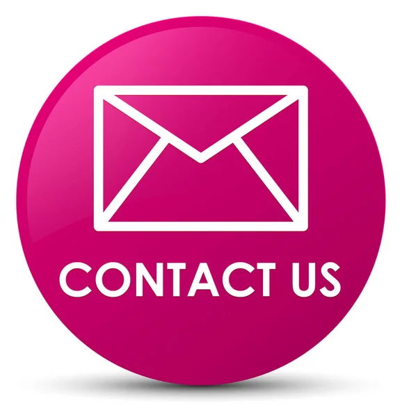 Contact us (email icon) pink round button — Stock Photo, Image