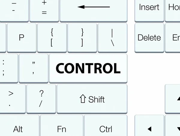 Tecla de controle teclado branco — Fotografia de Stock
