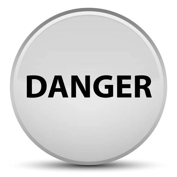 Szczególne niebezpieczeństwo biały okrągły przycisk — Zdjęcie stockowe