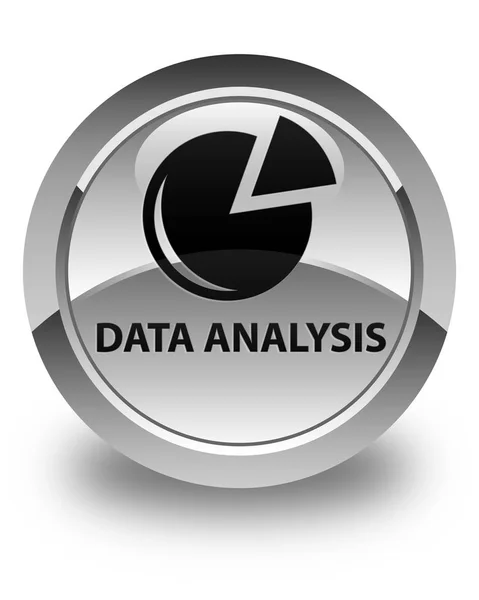データ分析 (グラフ アイコン) 光沢のある白い円形のボタン — ストック写真