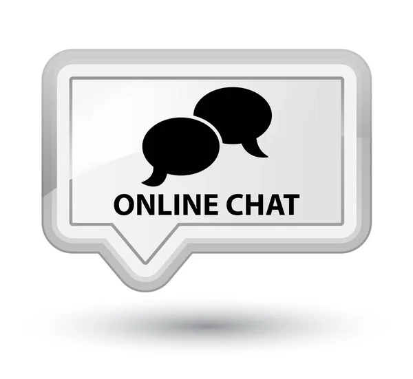 Online-Chat Prime weiße Banner-Taste — Stockfoto