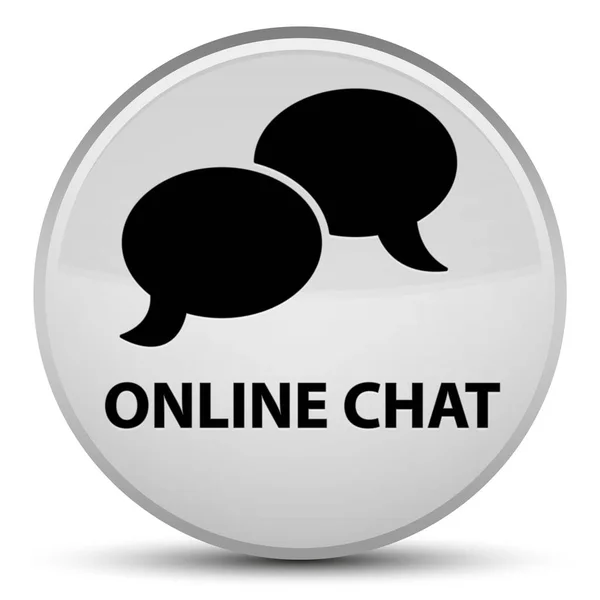 Online chat: speciale witte ronde knop — Stockfoto