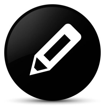 Kalem simgesi siyah yuvarlak düğmesi