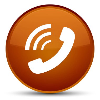Telefon zil simgesini özel kahverengi yuvarlak düğmesi