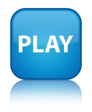 Oyun özel camgöbeği mavi kare düğme